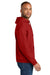 Jerzees IC49M Mens Ultimate CVC Hooded Sweatshirt Hoodie w/ Pouch Pocket True Red Model Side