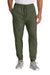 Jerzees IC50M Mens Ultimate CVC Jogger Sweatpants w/ Pockets Heather Military Green Model Front