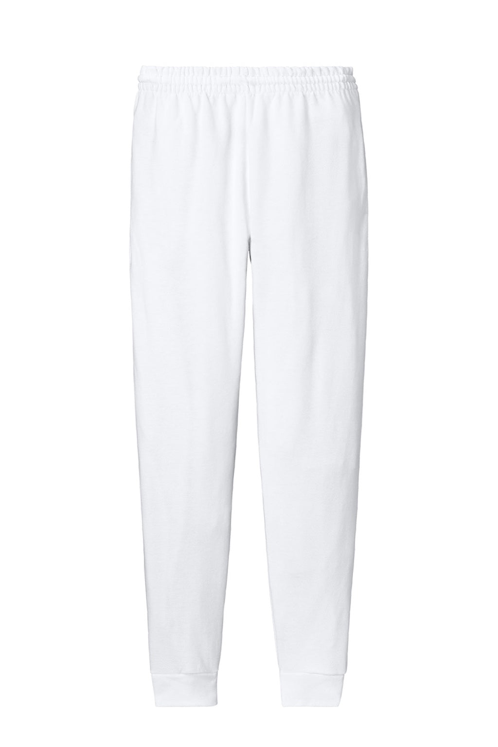 Jerzees IC50M Mens Ultimate CVC Jogger Sweatpants w/ Pockets White Flat Back