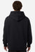 Independent Trading Company IND330BLV Mens Boulevard Heavyweight Hooded Sweatshirt Hoodie w/ Pouch Pocket Black Model Back