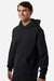 Independent Trading Company IND330BLV Mens Boulevard Heavyweight Hooded Sweatshirt Hoodie w/ Pouch Pocket Black Model Side