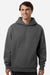 Independent Trading Company IND330BLV Mens Boulevard Heavyweight Hooded Sweatshirt Hoodie w/ Pouch Pocket Pigment Black Model Front