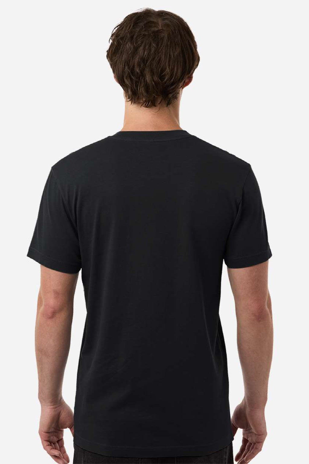 Independent Trading Company PRM180PT Mens Premium Pigment Dyed Short Sleeve Crewneck T-Shirt Black Model Back