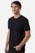 Independent Trading Company PRM180PT Mens Premium Pigment Dyed Short Sleeve Crewneck T-Shirt Black Model Side