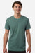 Independent Trading Company PRM180PT Mens Premium Pigment Dyed Short Sleeve Crewneck T-Shirt Pigment Alpine Green Model Front