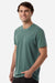 Independent Trading Company PRM180PT Mens Premium Pigment Dyed Short Sleeve Crewneck T-Shirt Pigment Alpine Green Model Side