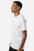 Independent Trading Company PRM180PT Mens Premium Pigment Dyed Short Sleeve Crewneck T-Shirt White Model Side