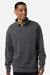 Independent Trading Company PRM4600QZ Mens Pigment Dyed 1/4 Zip Sweatshirt Pigment Black Model Front