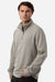 Independent Trading Company PRM4600QZ Mens Pigment Dyed 1/4 Zip Sweatshirt Pigment Cement Grey Model Side