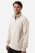 Independent Trading Company PRM4600QZ Mens Pigment Dyed 1/4 Zip Sweatshirt Pigment Ivory Model Side