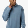 Independent Trading Company Mens Pigment Dyed 1/4 Zip Sweatshirt - Pigment Slate Blue - New