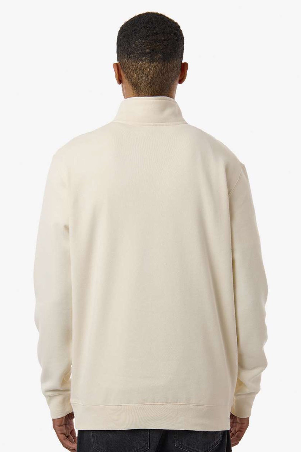 Independent Trading Company SS4600QZ Mens 1/4 Zip Sweatshirt Bone Model Back