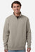 Independent Trading Company SS4600QZ Mens 1/4 Zip Sweatshirt Cement Grey Model Front