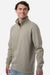 Independent Trading Company SS4600QZ Mens 1/4 Zip Sweatshirt Cement Grey Model Side