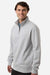 Independent Trading Company SS4600QZ Mens 1/4 Zip Sweatshirt Heather Grey Model Side