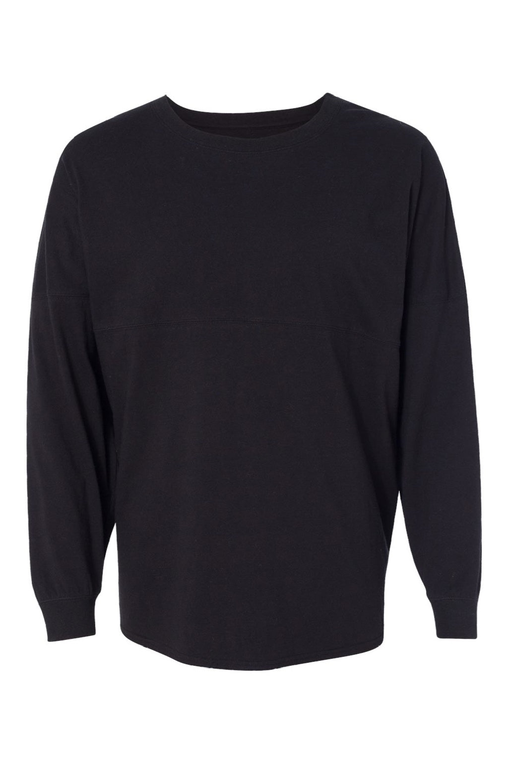 J America 8229 Mens Game Day Jersey Long Sleeve Crewneck T-Shirt Black Flat Front