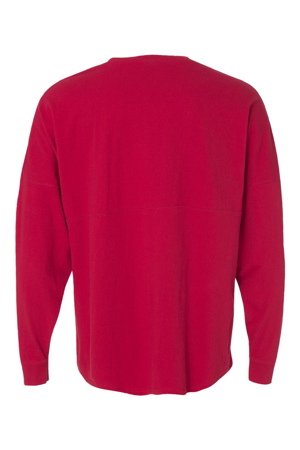 J America 8229 Mens Game Day Jersey Long Sleeve Crewneck T-Shirt Red Flat Back
