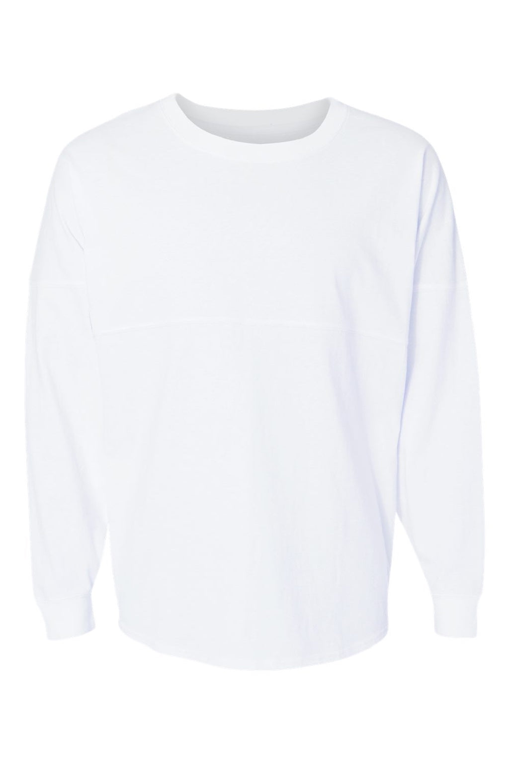 J America 8229 Mens Game Day Jersey Long Sleeve Crewneck T-Shirt White Flat Front