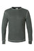 J America 8238 Mens Vintage Thermal Long Sleeve Crewneck T-Shirt Heather Charcoal Grey Flat Front