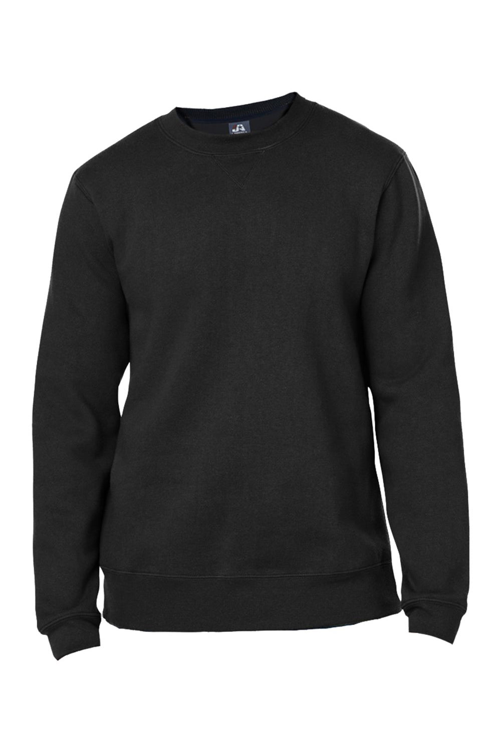 J America 8424JA Mens Premium Fleece Crewneck Sweatshirt Black Flat Front