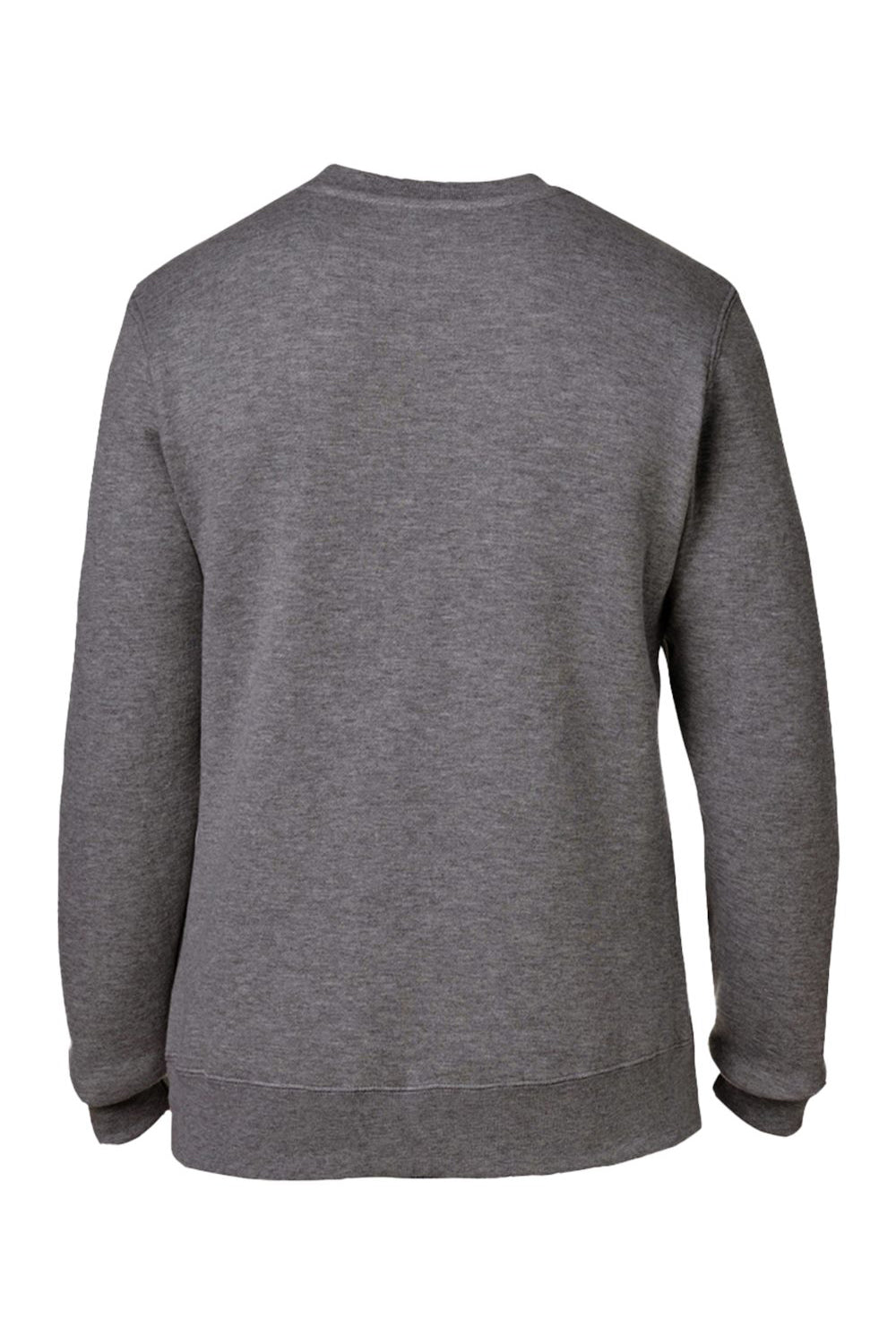 J America 8424JA Mens Premium Fleece Crewneck Sweatshirt Heather Charcoal Grey Flat Back