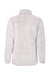 J America 8451 Womens Epic Sherpa Fleece 1/4 Zip Sweatshirt Heather Oatmeal Flat Back