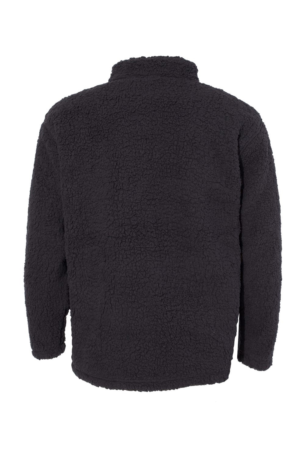 J America JA8454/8454 Mens Epic Sherpa Fleece 1/4 Zip Sweatshirt Black Flat Back