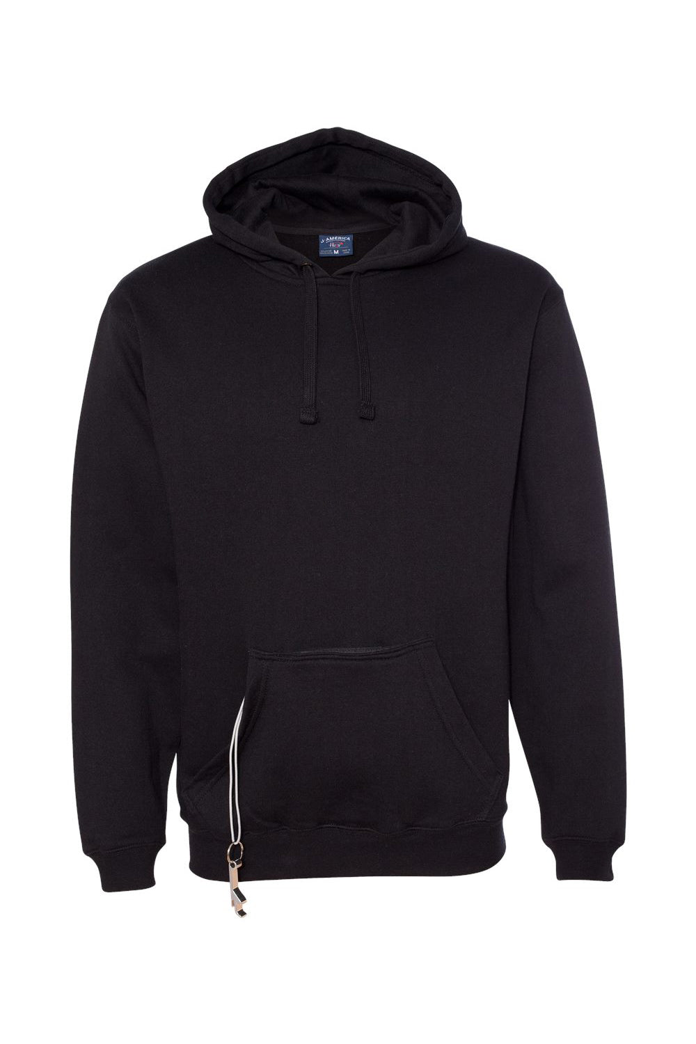 J America JA8815/8815 Mens Tailgate Fleece Hooded Sweatshirt Hoodie w/ Pouch Pocket Black Flat Front