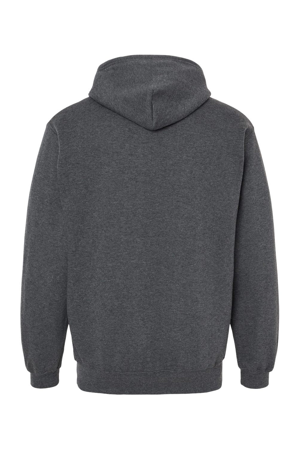 J America JA8815/8815 Mens Tailgate Fleece Hooded Sweatshirt Hoodie w/ Pouch Pocket Heather Charcoal Grey Flat Back