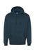 J America JA8815/8815 Mens Tailgate Fleece Hooded Sweatshirt Hoodie w/ Pouch Pocket Navy Blue Flat Front