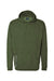 J America JA8815/8815 Mens Tailgate Fleece Hooded Sweatshirt Hoodie w/ Pouch Pocket Olive Green Flat Front