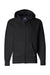 J America JA8821/8821 Mens Premium Fleece Full Zip Hooded Sweatshirt Hoodie w/ Pockets Black Flat Front