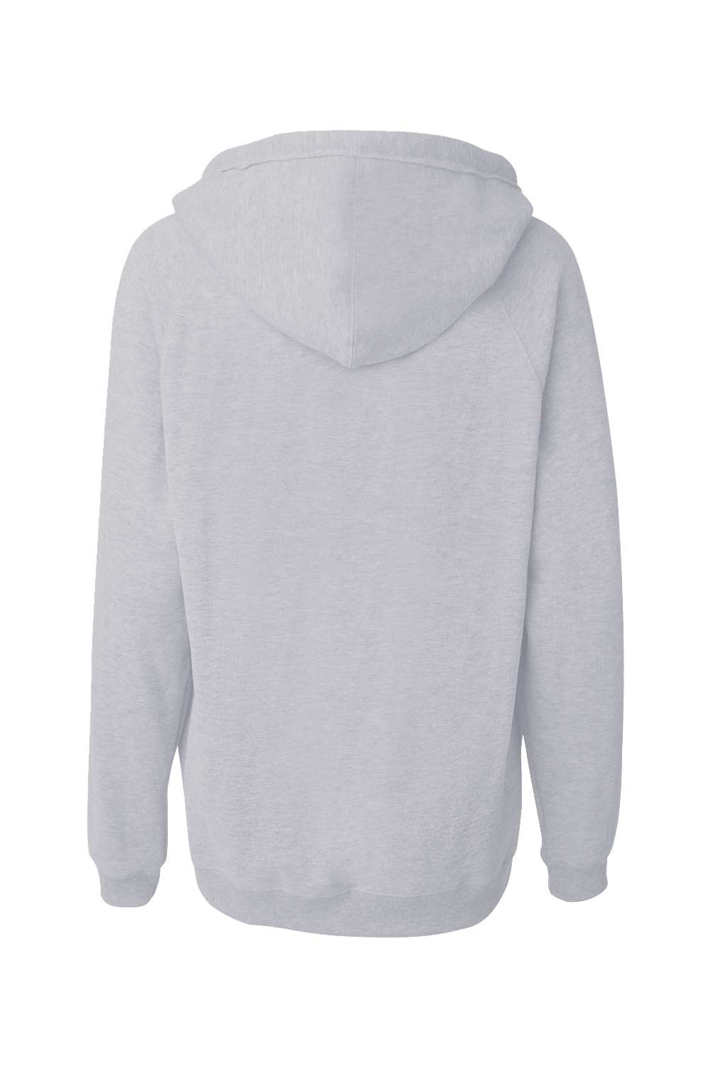 J America JA8836/8836 Womens Sydney Sueded Fleece Hooded Sweatshirt Hoodie w/ Pouch Pocket Oxford Grey Flat Back