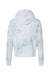J America 8853 Womens Cropped Hooded Sweatshirt Hoodie Grey Tie Dye Flat Back