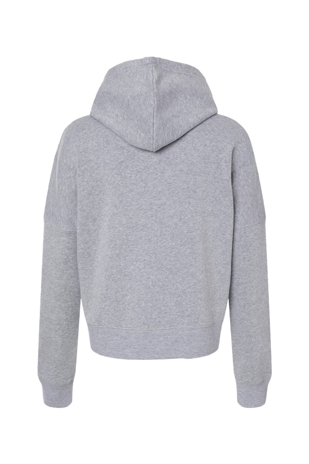 J America 8853 Womens Cropped Hooded Sweatshirt Hoodie Grey Triblend Flat Back