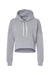 J America 8853 Womens Cropped Hooded Sweatshirt Hoodie Grey Triblend Flat Front