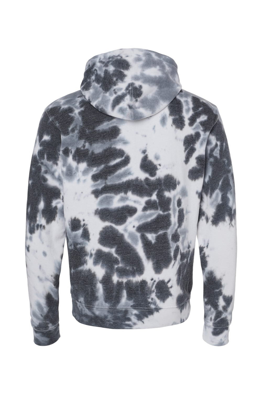 J America 8861JA/8861 Mens Tie-Dye Hooded Sweatshirt Hoodie w/ Pouch Pocket Black Flat Back