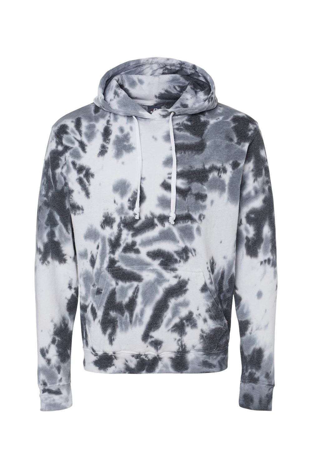J America 8861JA/8861 Mens Tie-Dye Hooded Sweatshirt Hoodie w/ Pouch Pocket Black Flat Front