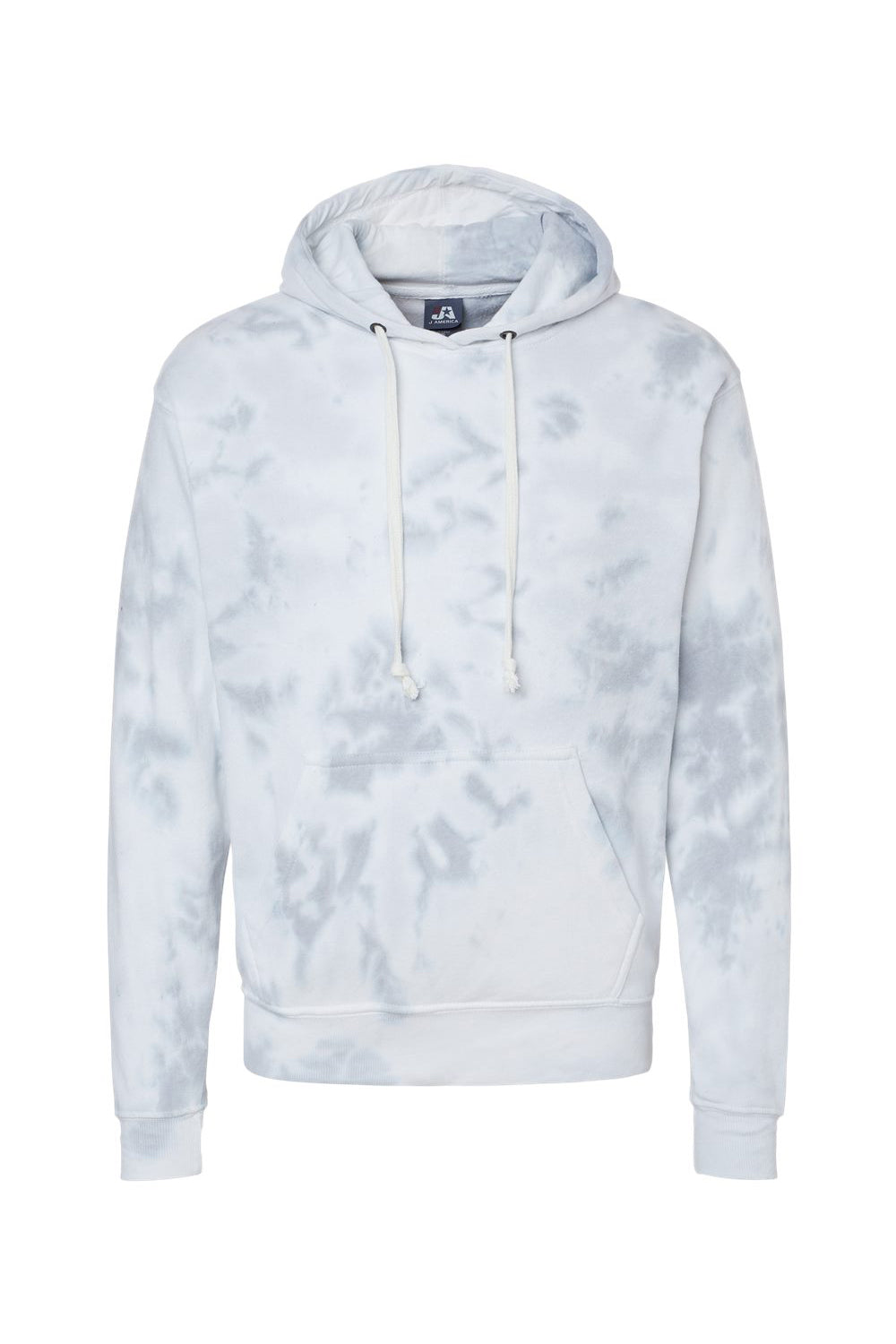 J America 8861JA/8861 Mens Tie-Dye Hooded Sweatshirt Hoodie w/ Pouch Pocket Grey Flat Front