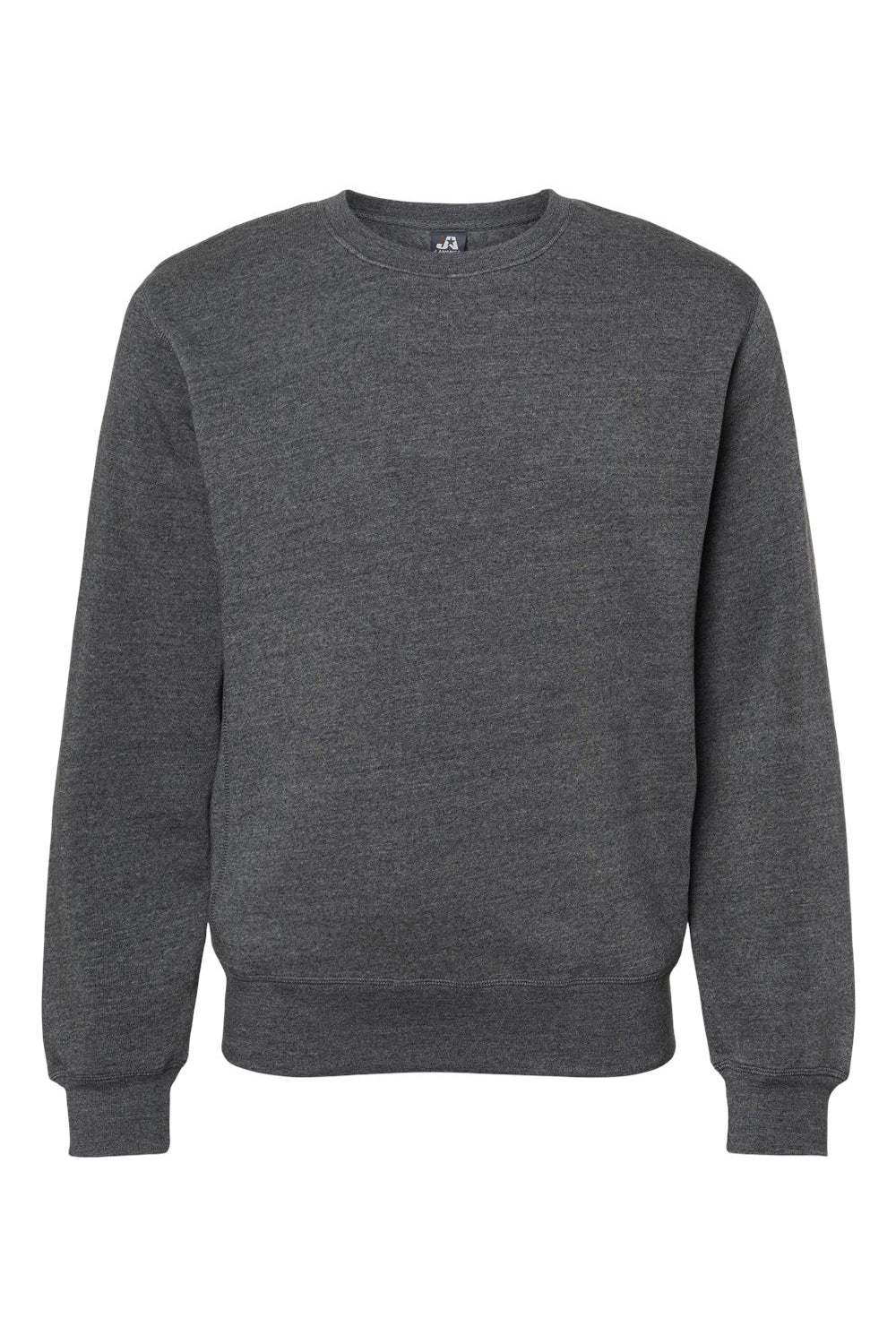 J America 8870JA Mens Crewneck Sweatshirt Black Triblend Flat Front