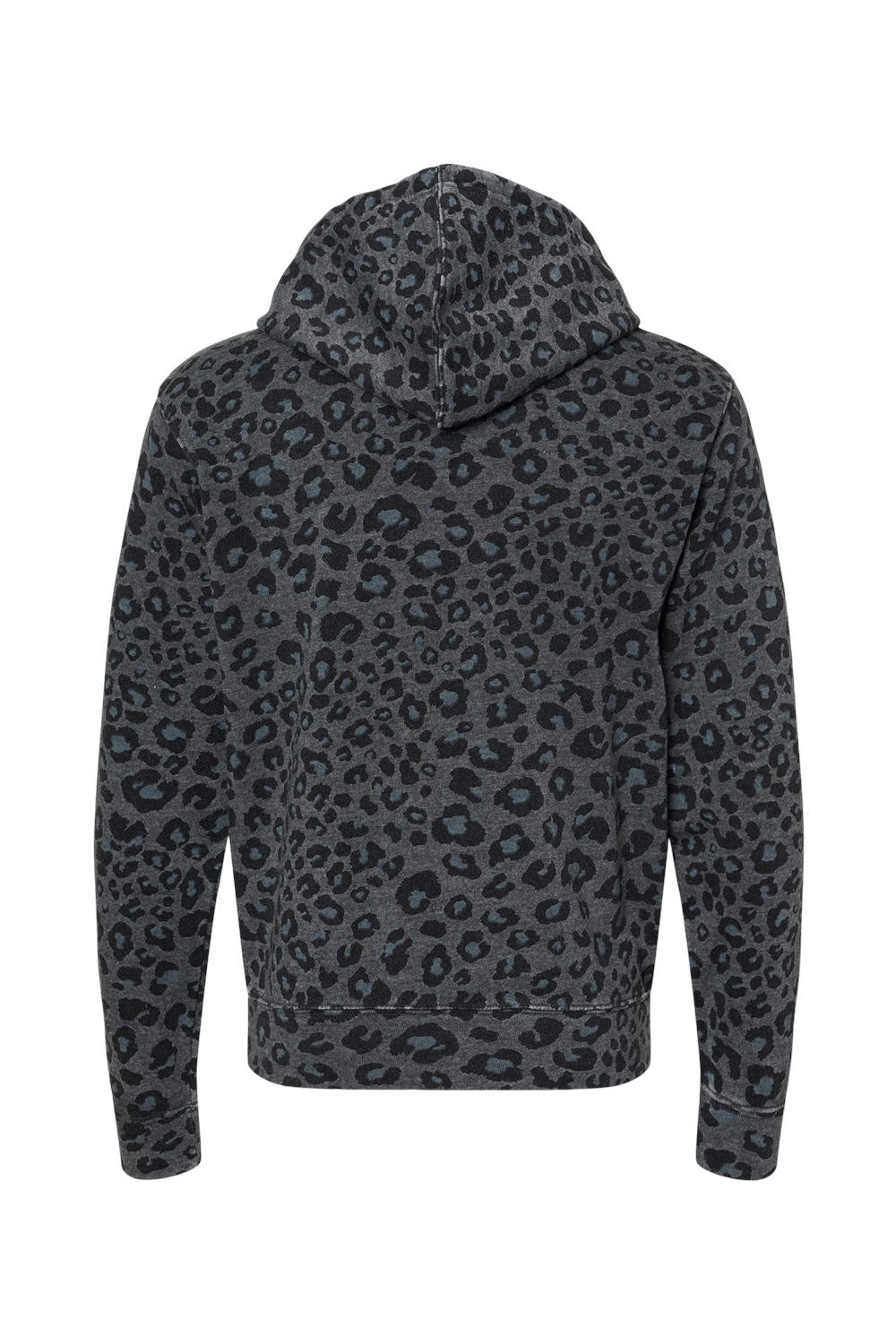 J America JA8871/8871 Mens Fleece Hooded Sweatshirt Hoodie w/ Pouch Pocket Black Leopard Flat Back