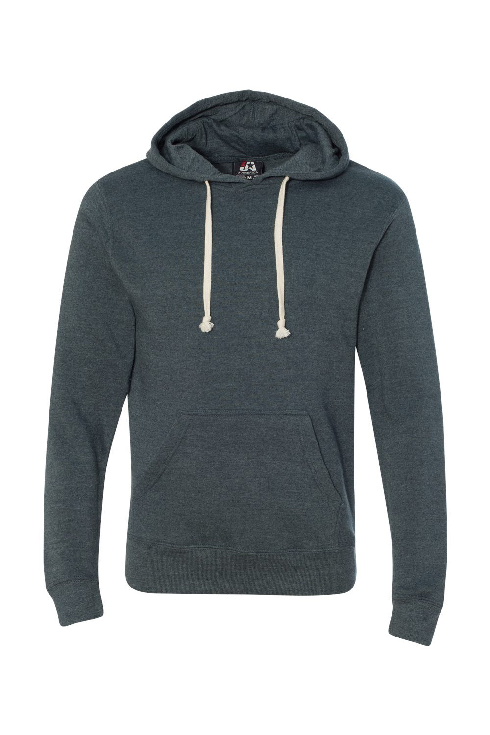 J America JA8871/8871 Mens Fleece Hooded Sweatshirt Hoodie w/ Pouch Pocket Navy Blue Flat Front