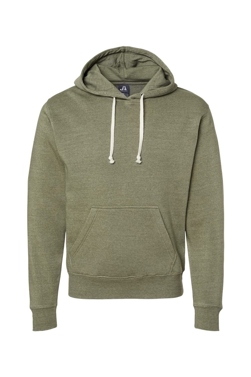 J America JA8871/8871 Mens Fleece Hooded Sweatshirt Hoodie w/ Pouch Pocket Olive Green Flat Front