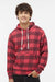 J America JA8871/8871 Mens Fleece Hooded Sweatshirt Hoodie w/ Pouch Pocket Red Buffalo Model Front