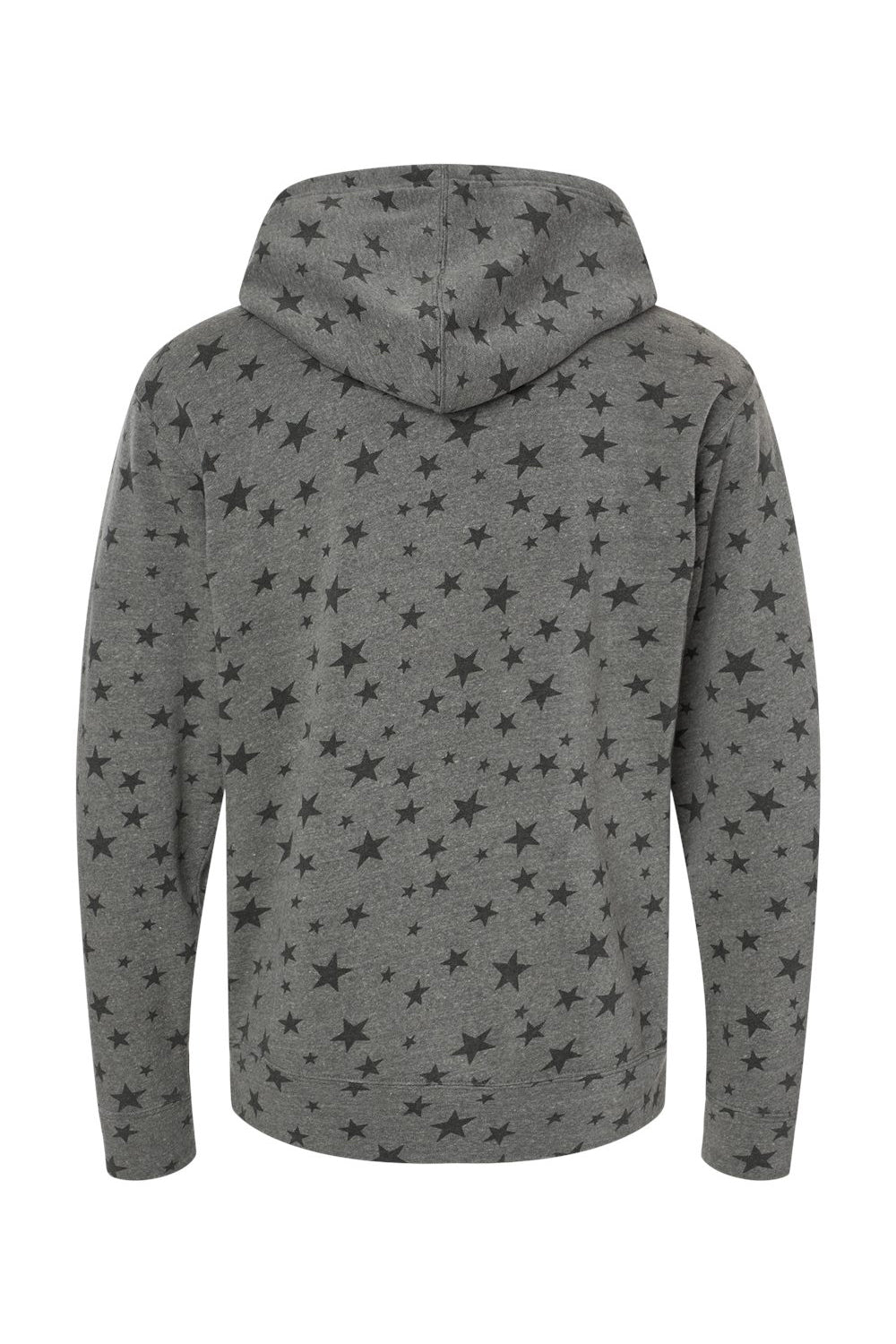 J America JA8871/8871 Mens Fleece Hooded Sweatshirt Hoodie w/ Pouch Pocket Smoke Grey Stars Flat Back