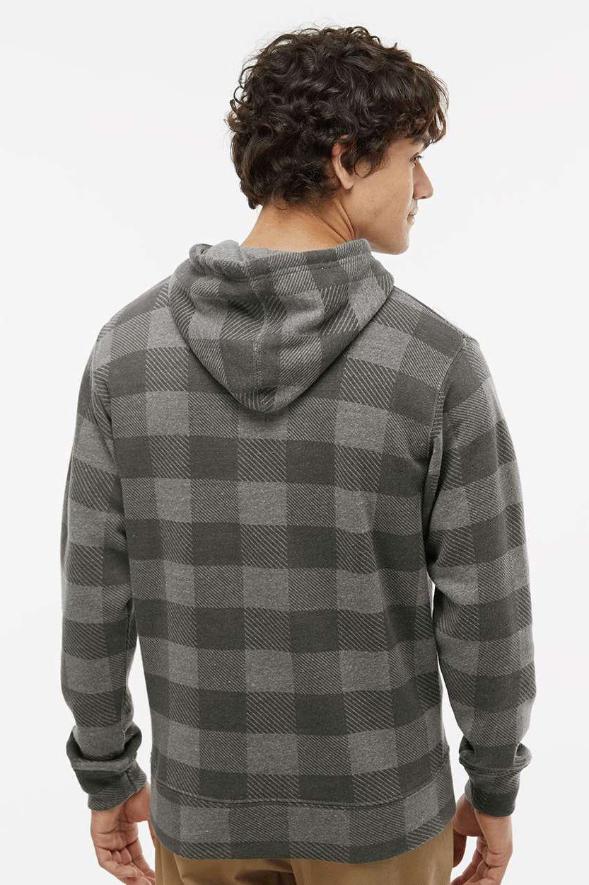 J America JA8871/8871 Mens Fleece Hooded Sweatshirt Hoodie w/ Pouch Pocket Smoke Grey Buffalo Model Back