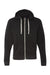 J America JA8872/8872 Mens Fleece Full Zip Hooded Sweatshirt Hoodie w/ Pockets Solid Black Flat Front