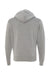 J America JA8872/8872 Mens Fleece Full Zip Hooded Sweatshirt Hoodie w/ Pockets Grey Flat Back