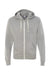 J America JA8872/8872 Mens Fleece Full Zip Hooded Sweatshirt Hoodie w/ Pockets Grey Flat Front