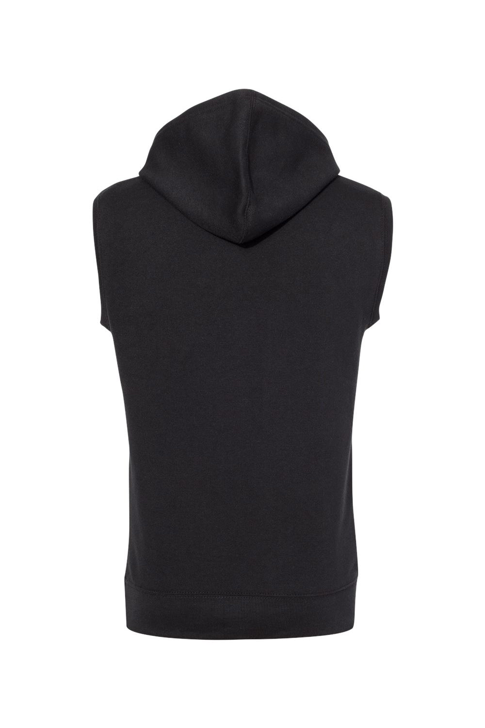 J America JA8877/8877 Mens Fleece Sleeveless Hooded Sweatshirt Hoodie w/ Pouch Pocket Black Flat Back